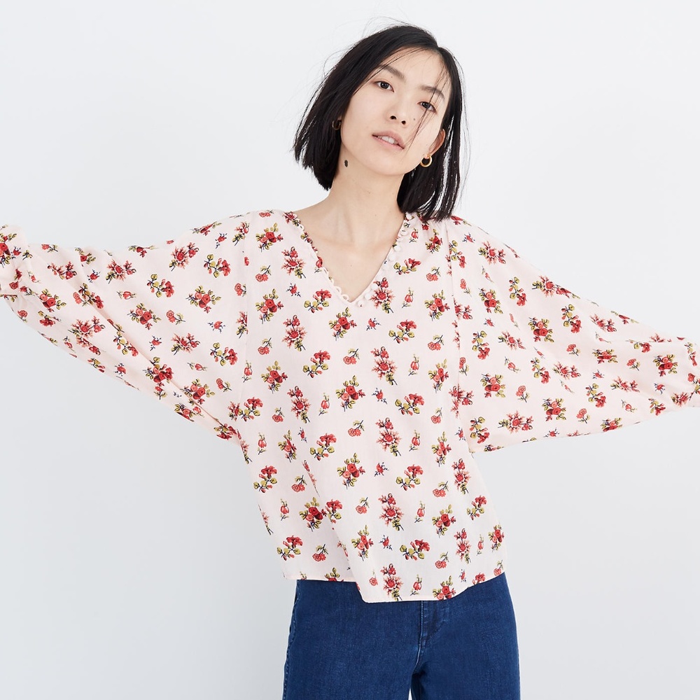 Madewell Raglan Peasant Top